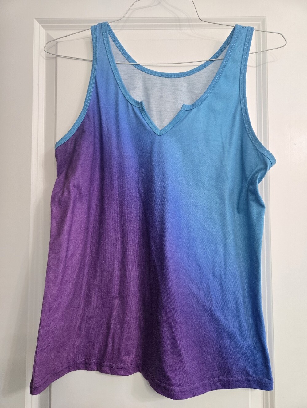 Blue & Purple Gradient V-Neck Tank Top
